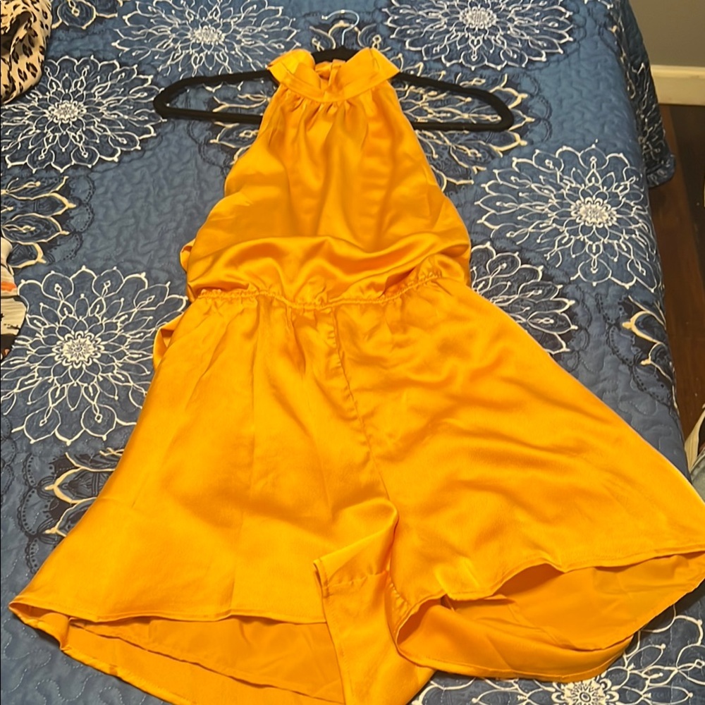 Vibrant Yellow Halter Romper